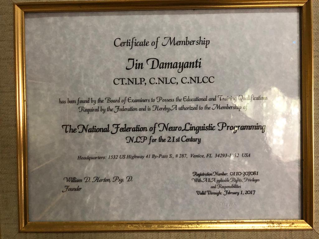 NLP Membership Certificate NLP Membership Certificate